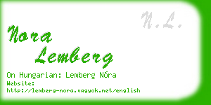 nora lemberg business card